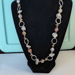 Cookie Lee Silver Necklace with Glass Beads